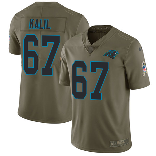 Nike Panthers #67 Ryan Kalil Olive Youth Stitched NFL Limited Salute to Service Jersey